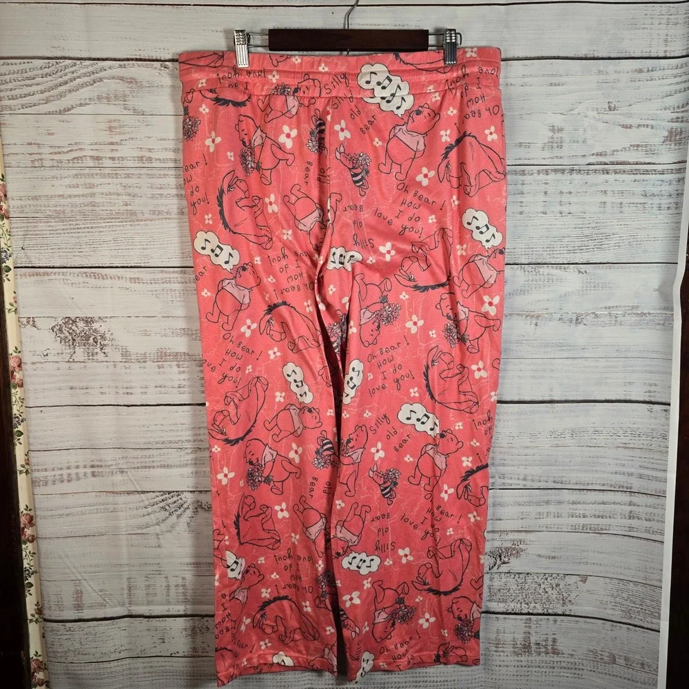 Disney Winnie the Pooh & Eeyore Pink Lounge Pajama Pants XL 16/18 - Picture 2 of 5
